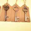 Ślub Favors Key Butelka Otwieracz Party Favor Pamiątka Prezent Vintage Otwieracze Stopu Rustykalne Dekoracja Z Karta Escort Tag 16 Styles