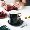 Porcelaine créative avec soucoupe et cuillère tasse à café en céramique ensemble de tasses à thé verres petit déjeuner lait