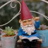 Harts miniatyr gnome alf bok som vinkar dvärg skulptur trädgård dekoration utomhus gård prydnader t200117