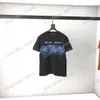 21ss Tasarımcılar Tee Üst Mens Bayan T Shirt Yıldızlı Gökyüzü Splash Baskı Adam Paris Moda T-shirt Kısa Kollu Lüks Tişörtleri Siyah Beyaz Mavi M-2XL