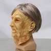 Funny Latex Old Woman Mask with Hair Halloween Cosplay Fancy Dress Head Rubber Party Costumes Villain Joke Props
