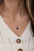 Collana in argento femminile con piccola farfalla blu sterlina 925 Design elegante Aspetto piacevole Occhiolino di qualità Attraente Tendenza a portata di mano