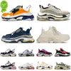 36-45 Triple S Sneakers con fondo in cristallo Paris 17FW Luxurys Designer Scarpe Casual Uomo Donna Papà Scarpe da pista All'aperto Sport Bianco Nero Scarpe da ginnastica