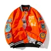 Herenjassen Hiphop Bovenkleding Patchwork Honkbal Letter Madeliefjes Bloemen Patch Leer Bomber Lente Oversized Streetwear Jassen