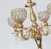 NewCrystal Świecznik Uchwyt Wedding Decor Candelabra Centerpiece Centre Stół Candlestick Latarnia Stoisko Party Srebrny / Złoty Kolacja