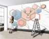 3d European Style Wallpaper Hexagon Geometric Figure Linglu 3d Wallpaper Indoor TV Background Wall Decoration Mural Wallpaper