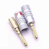 cable plug Middle channel Nakamichi copper golds plated banana welding free 4mm banana audio horn Video Cables