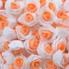 Dubbelfärg Mini Pe Skum Rose Head Artificial Rose Handgjorda DIY Wedding Home Dekoration Holiday Party Supplies Accessorie Y0630