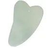 لوحة Gua Sha الطبيعية من حجر اليشم الأخضر علاج الوخز بالإبر أداة تدليك الجسم والوجه أدوات العناية بالصحة والجمال