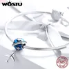 WOSTU REAL 925スターリングシルバー旅行飛行機かわいいビーズフィットオリジナルチャームブレスレットネックレスジュエリーギフトCQC887 Q0531