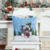 Party Supplies Christmas Santa Sofa Knitted Throw Pillow Case Pillows Office Chair Cushion Home Decorations