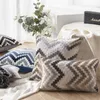 Velvet Cushion Cover Soft Pillow Cover Zigzag Grey Coffee Blue Durable Thick Home Decorative for Sofa Bed 45x45cm/30x50cm/50x50c 210315