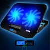 Jelly Comb Cooler 2 USB Ports and Two Cooling Fan Adjustable Speed Laptop Stand 12-15.6 inch with LED Display