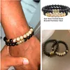 Luxury Mens Armband Designer för Woman Party Pärledsträngar Zirconia Ball Beads Jewelry Tiger Eye Stone Silver Gold Man Lovers Charm Armelets smycken gåva 2st/set