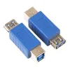 Blue Connector USB 3.0 Typ B Kvinnsuttag till skrivartyp A Female Jack DC Power Plug -adapter f￶r PC
