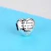 Eleshe 100% 925 Sterling Silver Crystal Bead Cinderella Dream Heart Charm Fit Original Charm Armband Silver 925 DIY Smycken Q0531