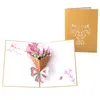 Дня материнской карты 3D всплывающие цветы рождения годовщины подарки открытки дети отца поздравительные открытки