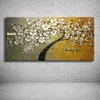 Handgefertigte 3D-Blumenmesser-Bilder, Heimdekoration, handgemalte Blumen-Ölgemälde auf Leinwand, handgefertigte goldene Blumengemälde, Wandkunst 210310