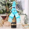 NEUNeuer gestrickter Schalknopf Weinflaschenbezug Weihnachtsschmuck Lebkuchenmann Schneeflocke Baum Schal Hutbezug LLd9691