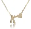 26 lettre initiale alphabet coeur pendentif collier pour femmes couleur or A-Z lettres colliers chaîne mode bijoux cadeau