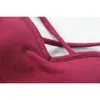Femmes Crop Tops Camisole Camis Couleurs solides Bralette Sous-vêtements Strappy Soutien-gorge rembourré Coton Débardeur 210527