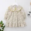 Fall Kids Clothes Fashion Korean Flower Long Sleeve Princess Dress Vestidos Cute Little Girls Costume Toddler Children Costume Q0716