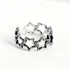 Cluster Rings Sole Memory Retro Stars Fresh Cute Hollow 925 Sterling Silver Vrouw Resizable Opening SRI369