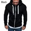 Erkek Hoodies Tişörtü Erkek Artı Boyutu Eşofman 2021 Sonbahar Kış İpli Cep Kapüşonlu Sweatshirt Uzun Kollu Zip İnce Ceket Erkek J