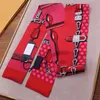 2021 Nya Highend Woman Fashion Designs bundna väskescarf damer Small Bow Ribbon Headscarf Silk Scarves Wrap 5444092