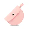 Simpatico semicerchio da donna in pelle PU portamonete pochette con cerniera porta biglietti da visita piccoli sacchetti di denaro borsa portafogli Hasp femminile