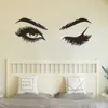 Stickers muraux Mode Vinyle Cils Stickers muraux pour les filles Chambre à coucher Sourcils Store Salon de beauté Décor