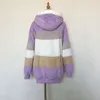 Mulheres de inverno hoodies fuzzy jaqueta de lã aberta descuidado front de cor capacete de cor adesivos Cardigan casacos outwear camisolas com bolsos mais tamanho