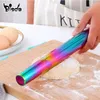 1Pc Stainless Steel Rolling Pin Kitchen Utensils Dough Roller Bake Pizza Noodles Cookie Dumplings Making Non-stick Baking Tool 211008