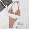 21ss włoskie bikini wiosna lato nowe modne koronkowe litery damskie stroje kąpielowe topy 010