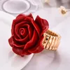 Cluster Ringe Rote Rose Legierung Ring Frau Mann 2021 Korea Mode Accessoires Bankett Schmuck Geschenk Girl245g