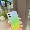 حالات وضع الليزر rainbow ل iPhone 11 12 13 برو ماكس XS XR 7 8 زائد حالة الغطاء الفاخرة