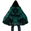 Mélanges de laine pour hommes Cape de style Viking Fenrir Art Pulls de sport imprimés en 3D ﾠ Manteau Pardessus Manteau à capuche épais et chaud pour hommes Manteau coupe-vent