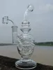 Glazen bong recycler dab rig glazen waterpijp fab ei bedwelmende glazen bubbler met 14,4 mm joint