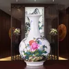 Nieuwe aankomst antieke jingdezhen dunne china vaas met bloemen en vogel patronen keramische tafel vaas porselein decoratieve vaas 210310