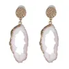 Trending Drop Earrings Druzy Quartz Gem Stone Crystal Charm Örhängen för Kvinnor Mode Smycken Tillbehör