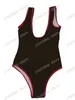 21SS Włoski bikini wiosna lato High Fashion Podwójne litery Drukuj damskie bluzki kąpielowe Wysokiej jakości biały czarny czerwony 40UP