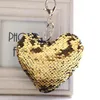 Mermaid Sequin Heart Sleutelhanger sleutelhanger tas hangt mode hiphop sieraden voor vrouwen en zanderige drop schip