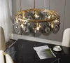 Nouveau lustre de salon en cuivre rond villa créative restaurant haut de gamme simple lampe de chambre de luxe lumière italienne moderne