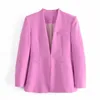 Ternos femininos Blazers Office Blazer Jaquetas de cor sólida elegante casaco feminino 2021 magro casual terno jaqueta mulheres rosa / amarelo / khaki / vermelho