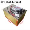 GTK 60V 60Ah lithium LiFepo4 battery pack for RV caravan autocaravanas e scooter golf cart electric wheelchair+73V 5A charger