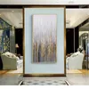 Grande pintura de parede na lona óleo artesanal vertical arte abstrata imagens decorativas para sala de estar decoração da parede pintando dourado 210705