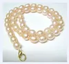 10pcs/lot Pink Rice Freshwater Pearl Fashion Beaded Necklace Lobster Clasp 16inch For DIY Craft Jewelry Gift P1