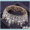 Jewelrybaroque Pageant Circle Diadem Bridal Queen King Tiaras Metal Crown Party Banquet Head Ornaments Wedding Hair Jewelry Aessories Drop D