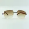 2022 Bouquet Diamond Sunglasses 3524014 with Natural original wooden glasses and cut Lens 3.0 Thickness