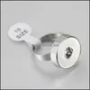 Band Ringar Mix Ginger Rostfritt stål Ring Utbytbar 12mm-18mm Chunk DIY Smycken för kvinnor Fit Snap Button Charm Storlek Drop Leverans 20